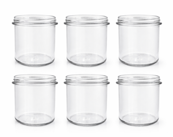 Jampot met twist-off deksel bruin (blok-design)