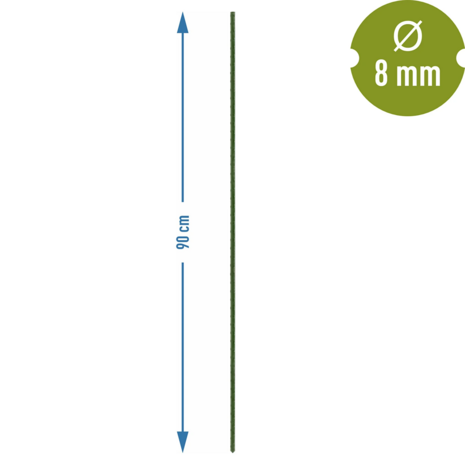 Bioogr&oacute;d Plantensteun - gecoat staal, 0,90 m, 8 mm, 10 stuks