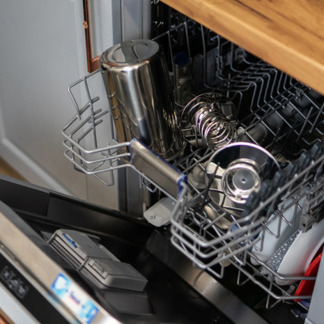 Multifunctionele pan met mand en hammaker