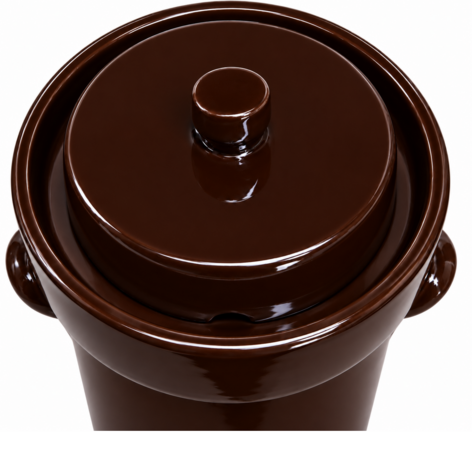 Zuurkoolpot 5 liter  bruin modern met 2 verzwaringsstenen