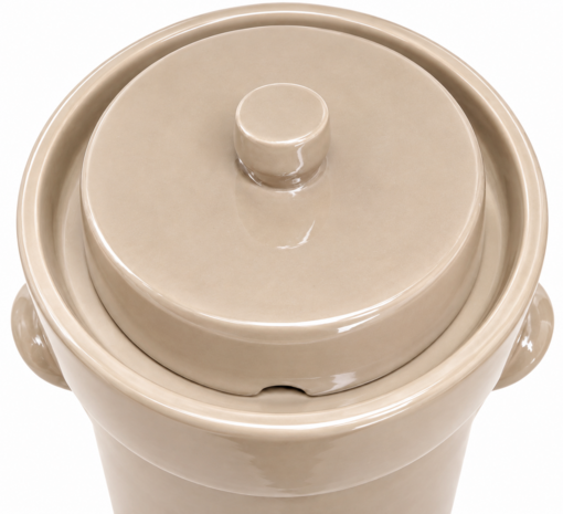 Zuurkoolpot Modern Latte 5 Liter &ndash; Inclusief Verzwaringsstenen