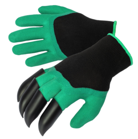 Gardening gloves with claws - green