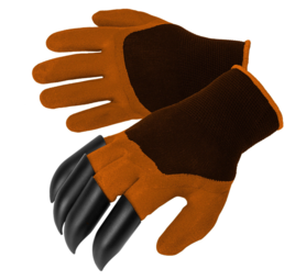 Gardening gloves with claws - brown