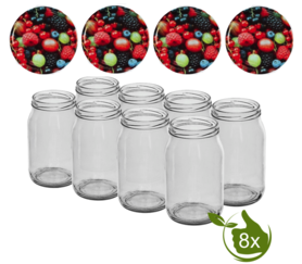Glass jars 900 ml with twist-off lid (Berries) 8 in unit