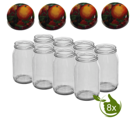 Glass jars 900 ml with twist-off lid (fruit classic) 8 in unit