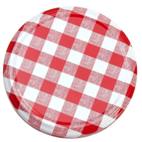 Twist-off lid Red / White block design, 82mm 10 in unit