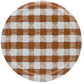 Twist-off lid Brown / White block design, 82mm 10 in unit