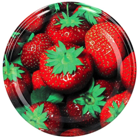 Twist-off lid Strawberries design 82mm, 10 in unit