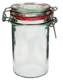 Glass storage jar of 500 ml with clamp closure