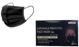 Mouth-nose mask -black- 3-layer