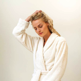 Bathrobe made of organic cotton natural white (Size L)