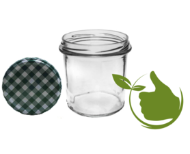 Jam pots 346 ml with twist-off lid green (block design) 6 in unit