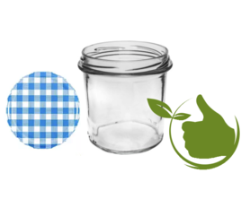 Jam pots 346 ml with twist-off lid blue (block design) pro 6 Stück