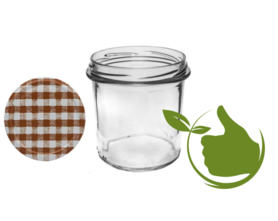 Jam pots 346 ml with twist-off lid Brown (block design) 6 unit