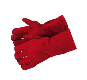 Heater / welding glove made of red split leather