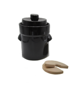 Mini fermentation crock 2 l (Brown/Modern) + lid/stones