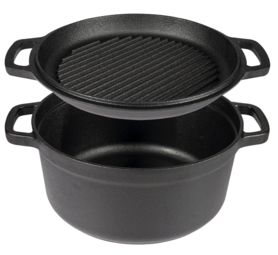Cast iron grill plate and pan 3.5 l