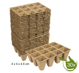 Paper seed pots 12 per tray 4x4x4.5cm 30 pieces