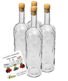 Glass bottle "Frozen" 1 Litre (4 pieces)