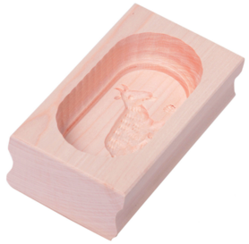 Butter dish angular Buttermodel maple for 125 g butter - motive: Goat