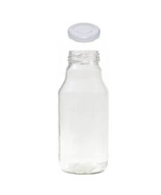 Glass juice bottle (White) 330 ml