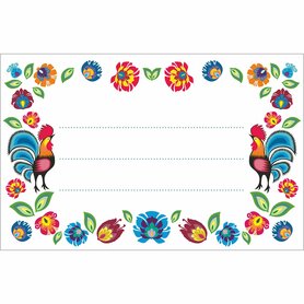 Self-adhesive labels folk pattern 85/55 mm - 20 pcs.
