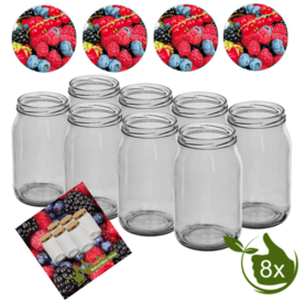Glass jars 900 ml with twist-off lid (fruit) 8 in unit
