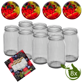 Glass jars 900 ml with twist-off lid (mixed fruit) 8 in unit