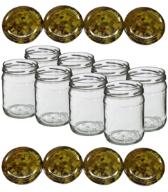 Honey jars 500 ml with twist-off lid (Bee on flower) 8 pcs