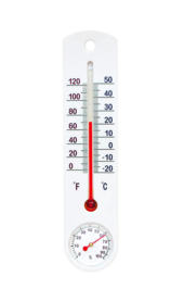 Universal white thermometer with hygrometer