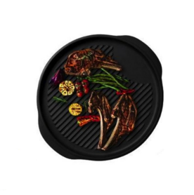 Keramiche-Grill plate - Basalt-round