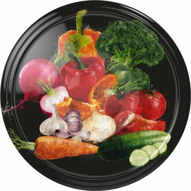Twist-off lid 82/6 vegetables on black background - 10 pcs.