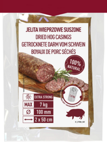 Dried pig intestines, caliber 65 mm, 50 cm - 2 pcs.