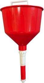 Funnel with sieve and closure