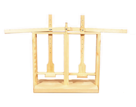 Double wooden cheese press with handle