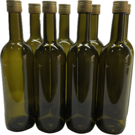 Wine bottle Olive green with screw cap