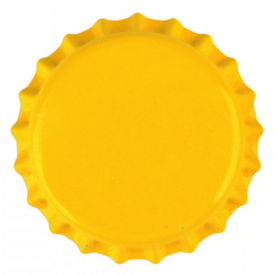 Crown caps Yellow 26 mm (100 pcs)