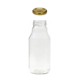 Glass juice bottle (Gold) 330 ml