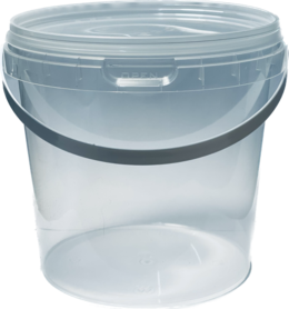 Plastic bucket 2.5 liter with lid 5 pieces