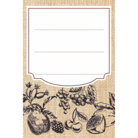 Self-adhesive labels 60 x 90 mm for bottles, jars, fruit sketch - 20 pcs.