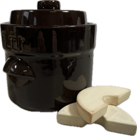 Mini fermentation crock 1 l (Brown/Modern) + lid/stones