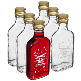 Glass bottles "Christmas" 200ml (6 pieces)