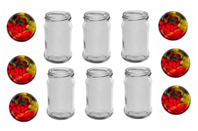 Glass jars 300 ml lid mixed fruit 6 pcs