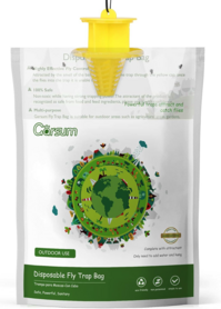 Fly trap bag catches up to 35,000 flies