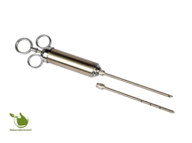 Stainless steel meat injector of 60 ml + 2 needles