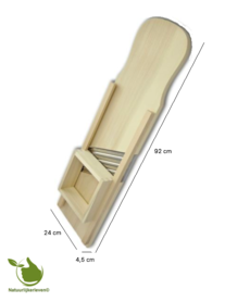 Wooden mandoline  (92 x 24 cm) - 4 stainless steel blades.