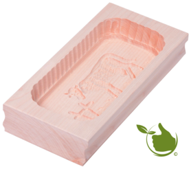 Butter dish angular Buttermodel maple for 500 g butter - motive: cow