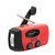 Emergency radio charged with a crank, solar panel, or USB.